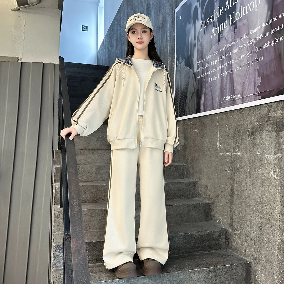 女大童秋装套装2025新款儿童装洋气运动中学生女童秋季时髦两件套