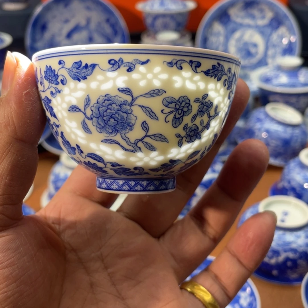 陶月楼 玲珑鸡心杯