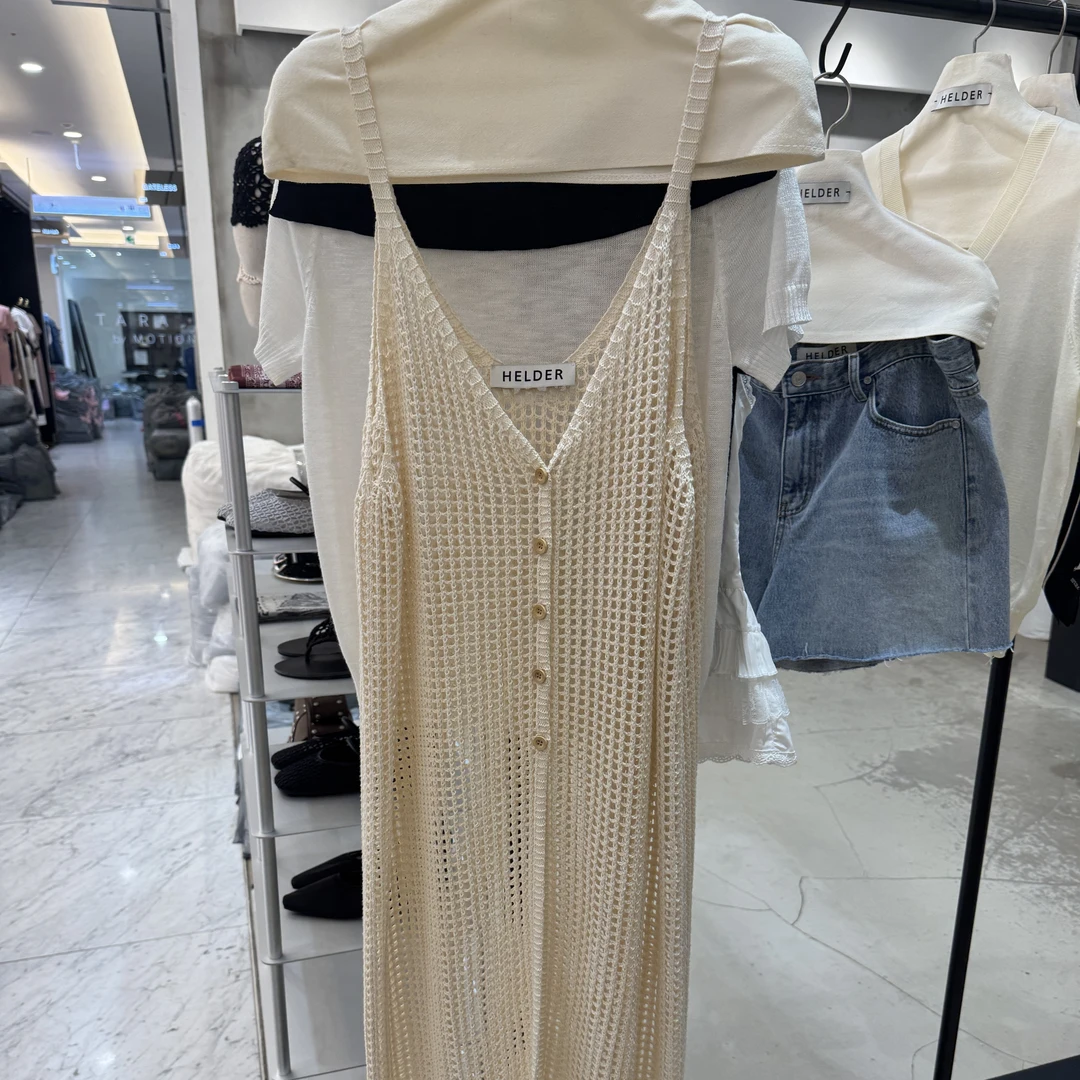 无袖吊带裙NO退换P-804夏季新款爆款V领中长款镂空叠穿女