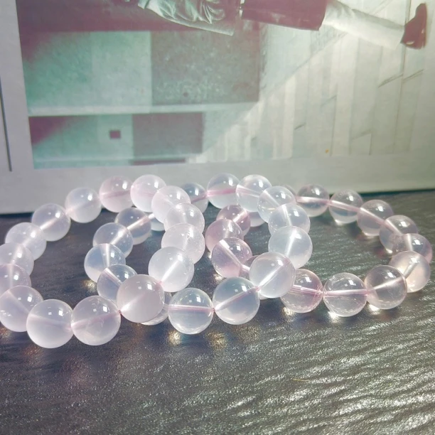 【拾晶轩】天然粉水晶单圈手链 多样性发一件 约14mm 2660BB