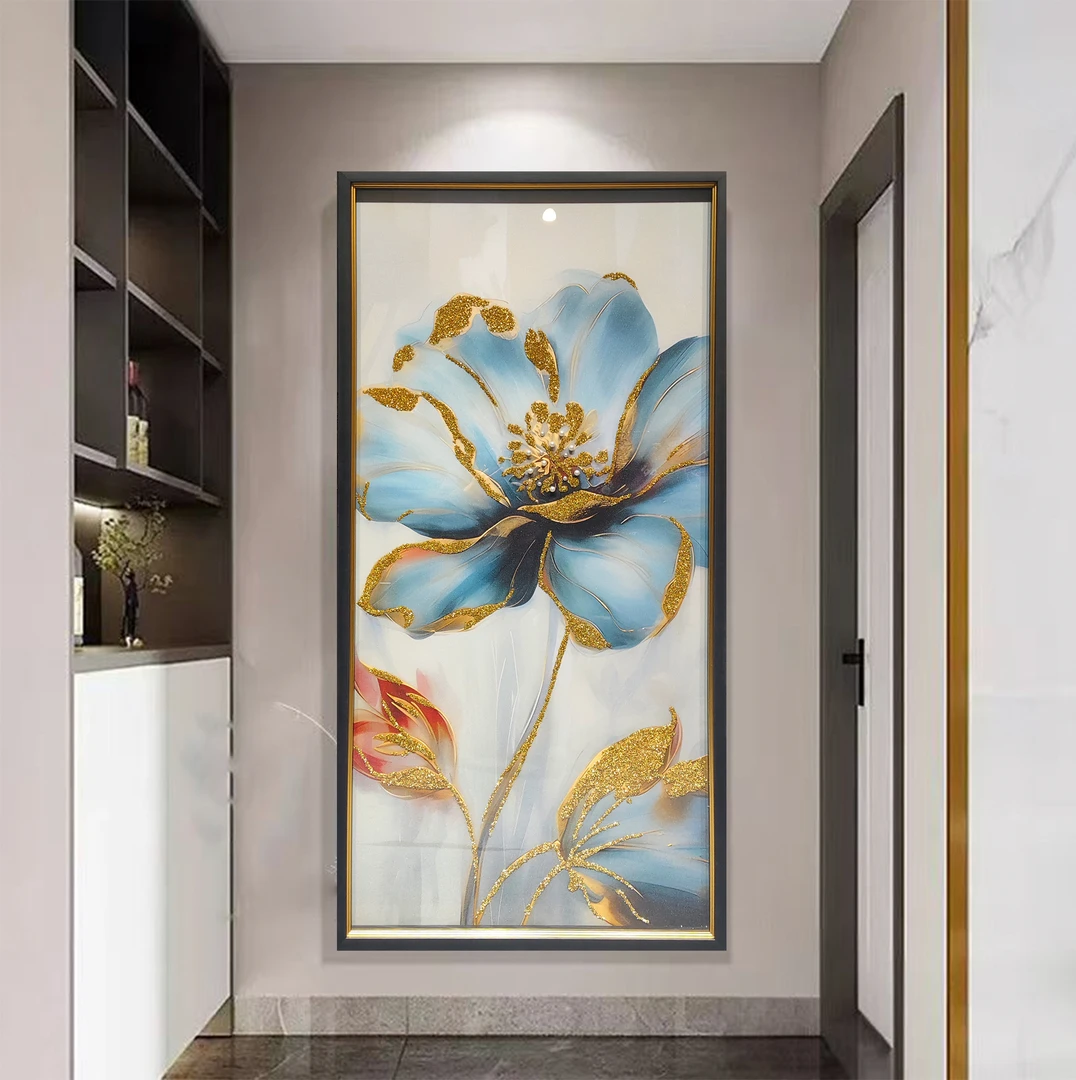 1091晕染花卉玄关纯手工钻石挂画