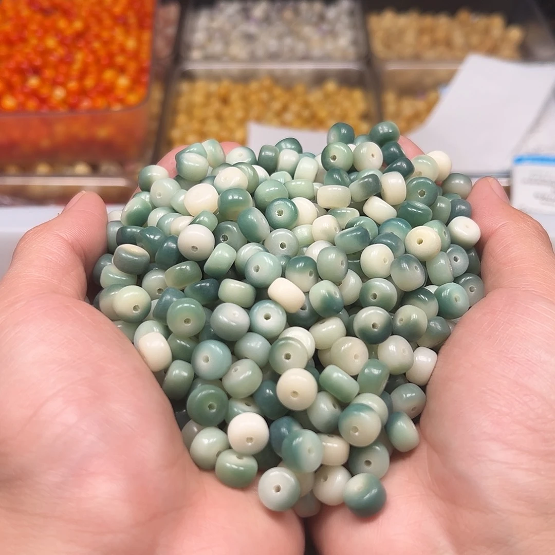 菩提根/象牙果手串1000颗绿色药片卡9