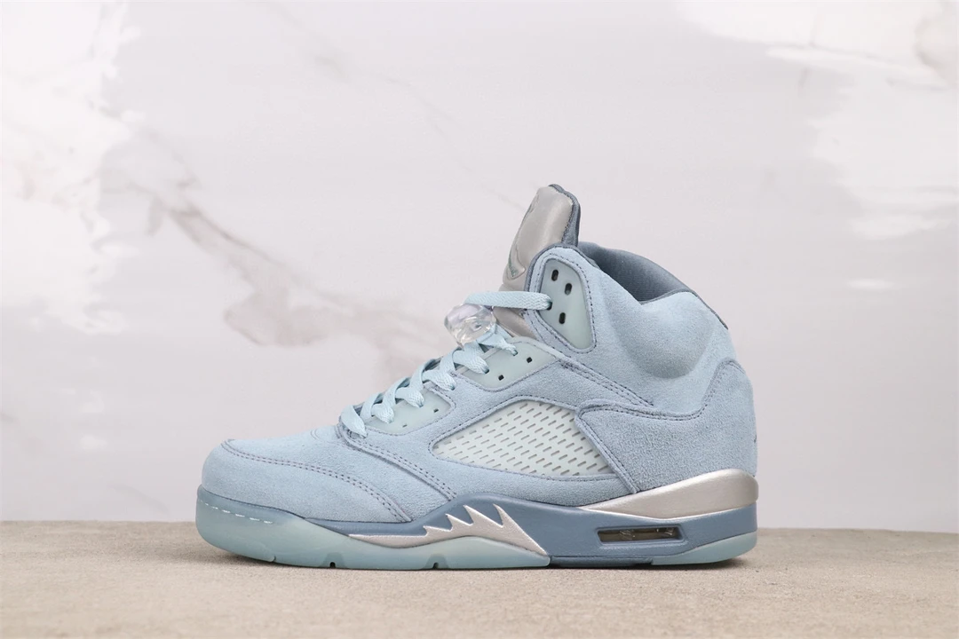 AJ5高帮蓝麂皮男鞋中学生跑步鞋复古篮球鞋男子运动鞋板鞋休闲鞋