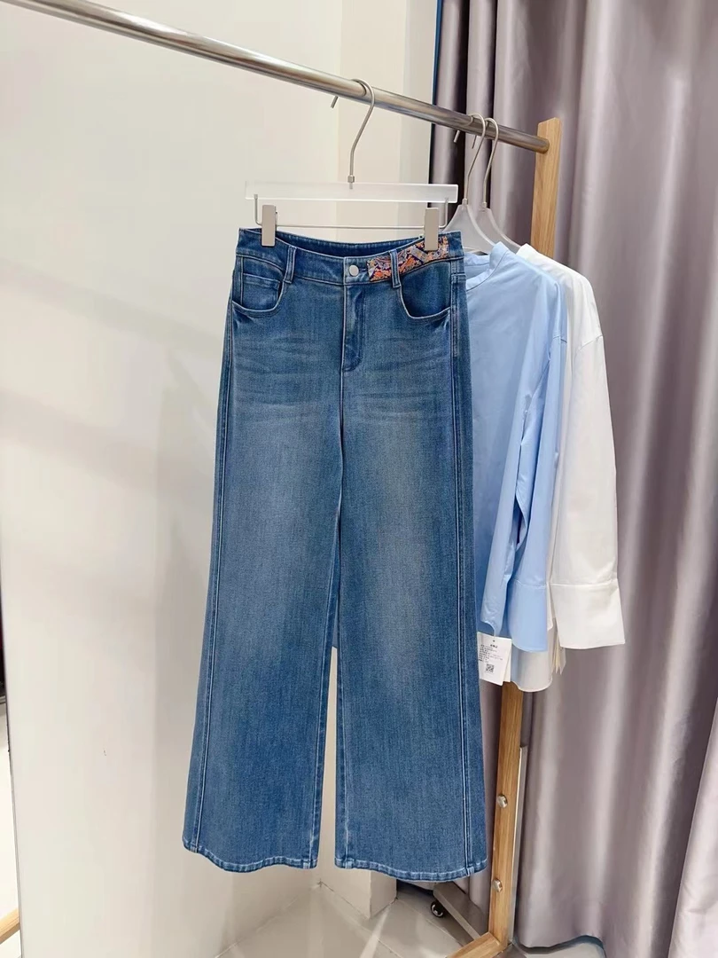 M1429!大直筒！裤长104烁玉流金牛仔裤 款号YX3460