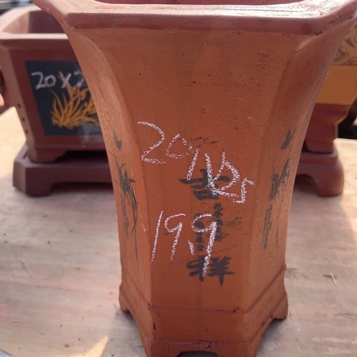 红陶紫砂六方微瑕