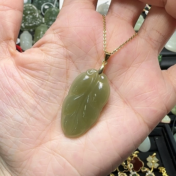 颈饰银S925镶嵌和田玉平**乐