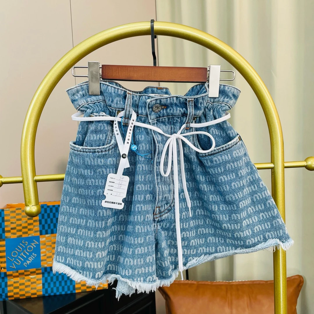 99新 MIU MIU/缪缪 满印弹幕牛仔裤 24码 99新