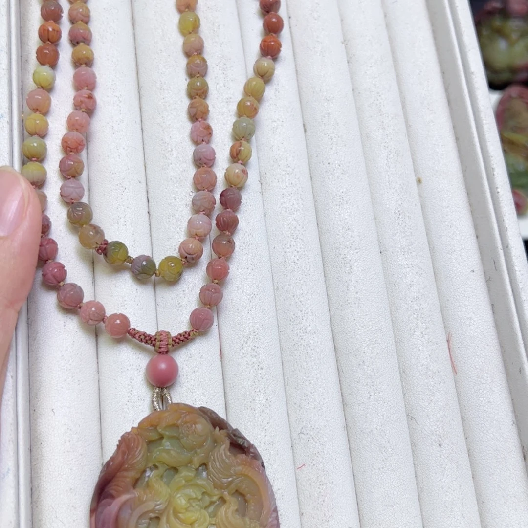 美***美玛瑙/玉髓未镶嵌定制毛衣链定制