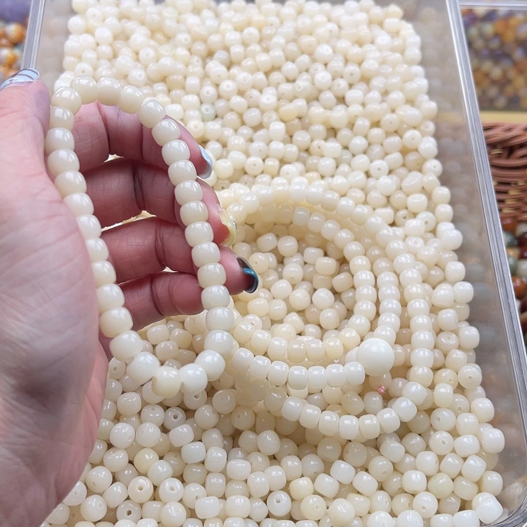 白玉菩提吊坠Q/6mm/110颗迷你白色