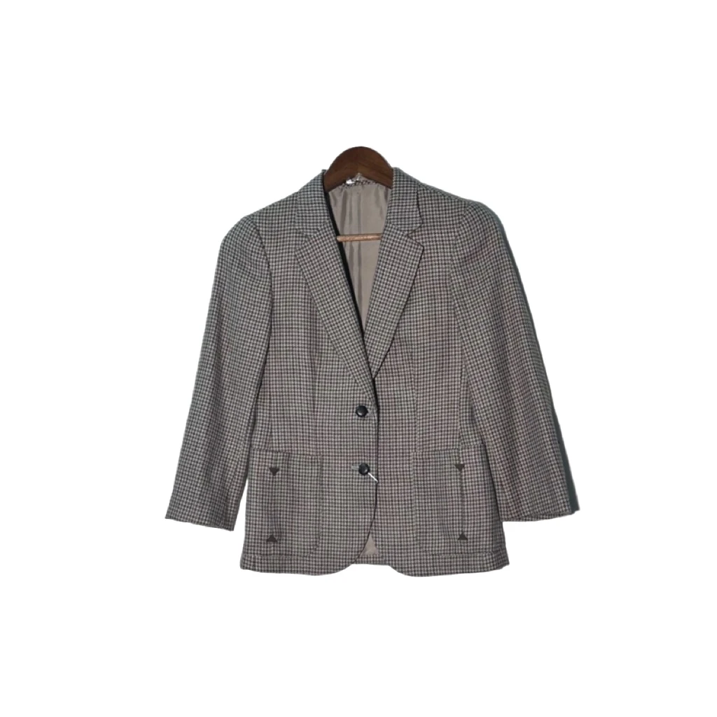 95新 BURBERRY/博柏利 巴宝莉千鸟格女士西装外套/CC0150