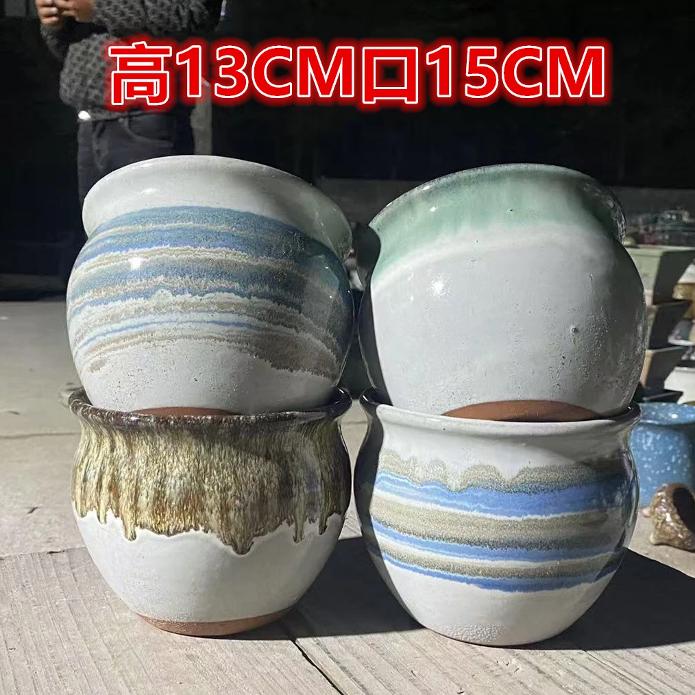颜色不挑桩手工简约紫砂粗陶法师老桩悬崖绿萝多肉植物陶瓷花盆