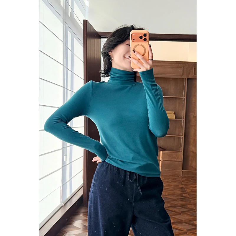 HERLAND她地【九色鹿Pro】静奢风女休闲设计师INS风简约长袖轻奢T恤