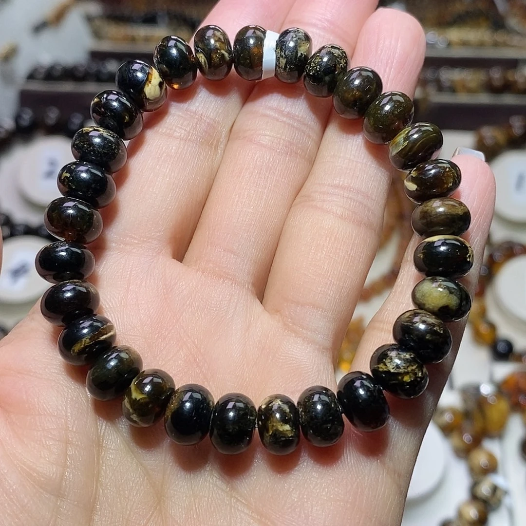 琥珀未镶嵌裸石熊猫花9+漏