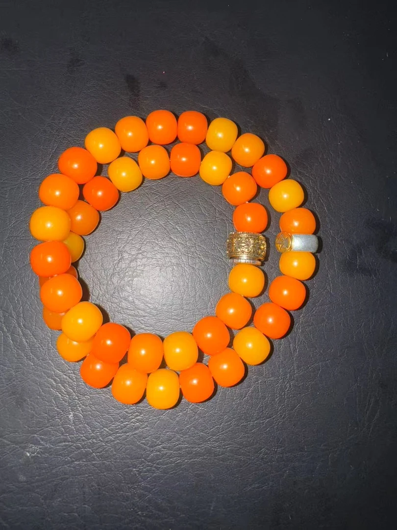 橘色渐变菩提双圈（无礼盒) K338