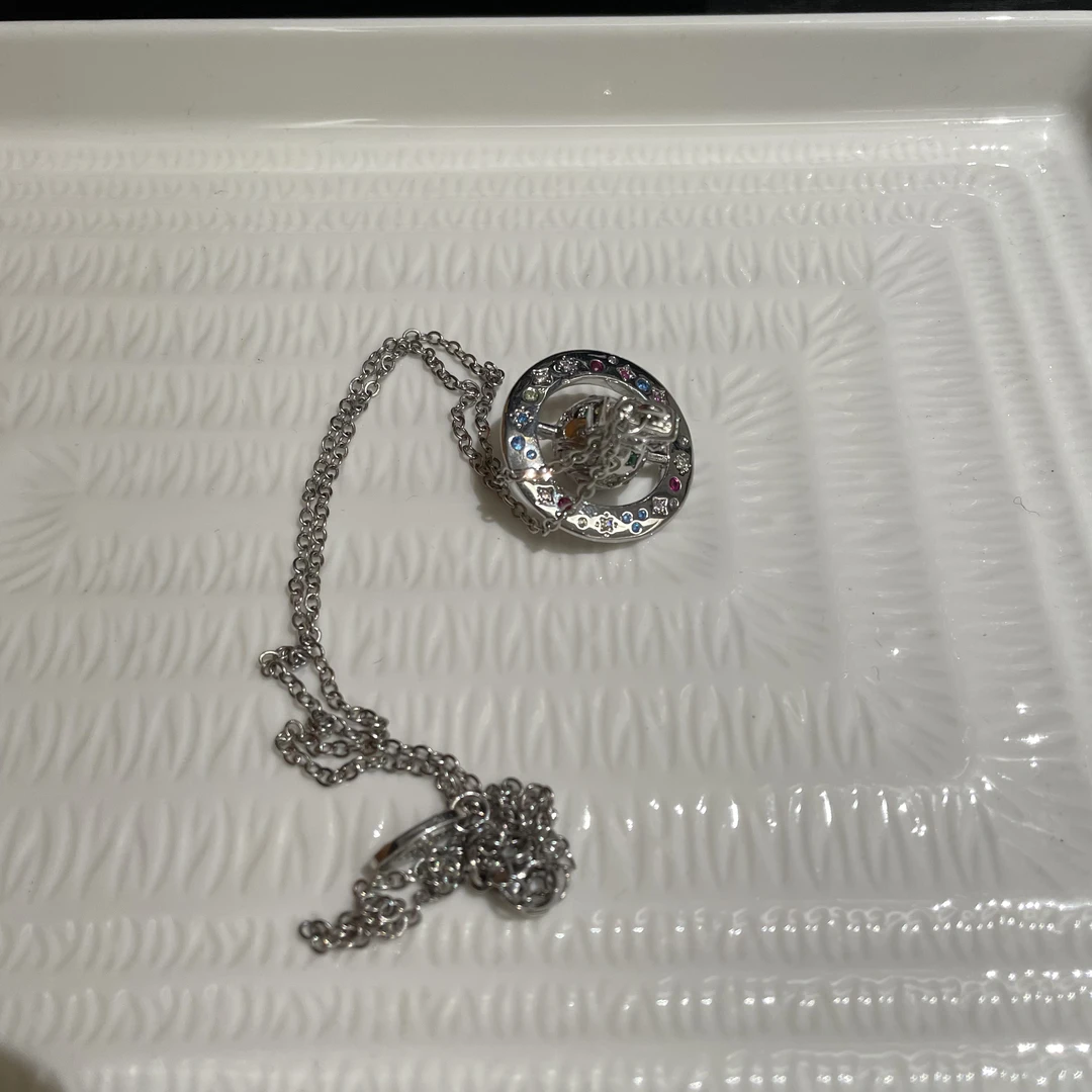 合金合成锆石项链 1048彩钻土星吊坠