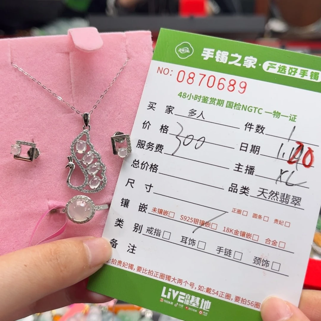 【闪购商品】翡翠套链银S925镶嵌多人