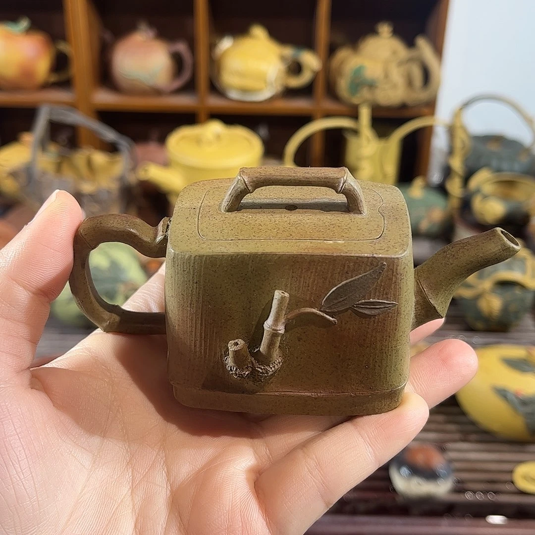 茶壶紫砂微瑕方竹