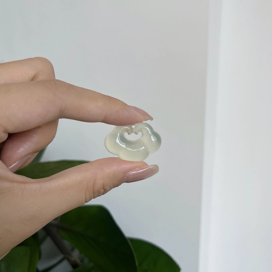 如意祥云锁颈饰纯天然岫玉