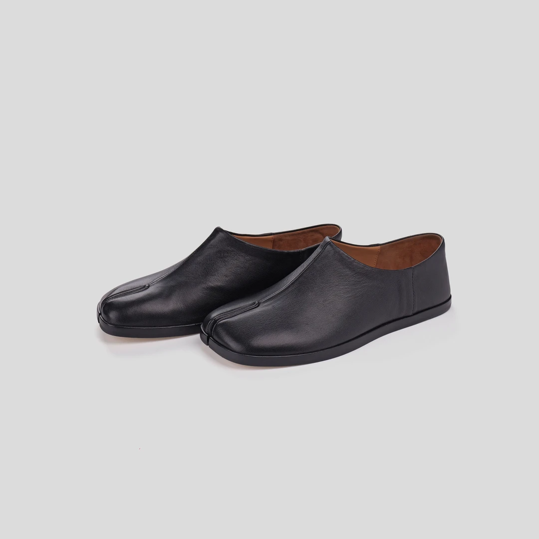 猪蹄分趾鞋真皮一脚蹬平底单鞋女软皮男女同款羊蹄马蹄鞋C5LF034