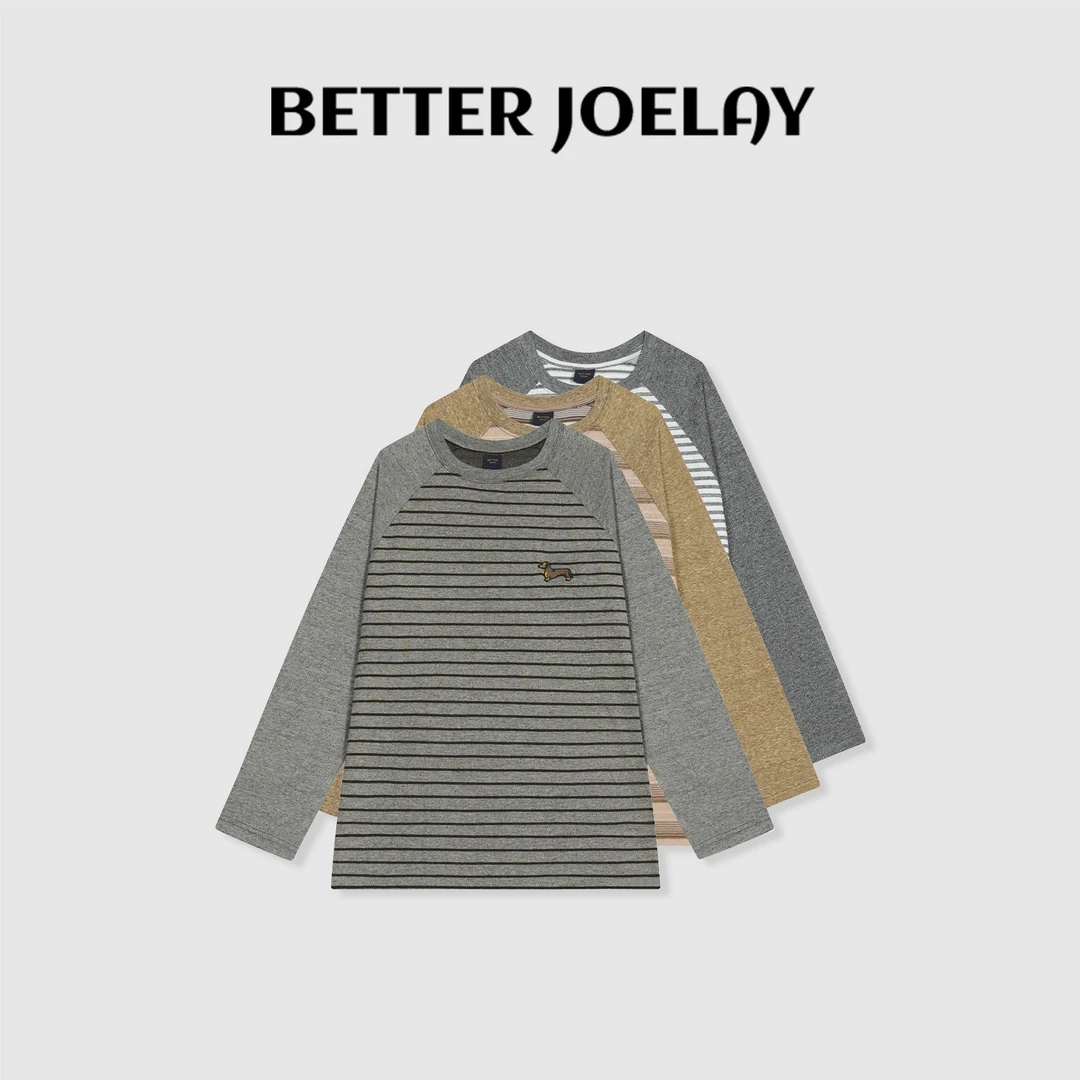 BETTER JOELAY-【法喜小狗】时尚百搭简约T恤长袖潮流休闲风KH3615