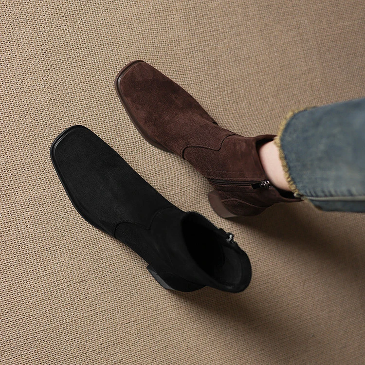 5cm通勤休闲舒适百搭粗跟弹力靴秋冬韩版简约时尚大码 4142瘦瘦靴