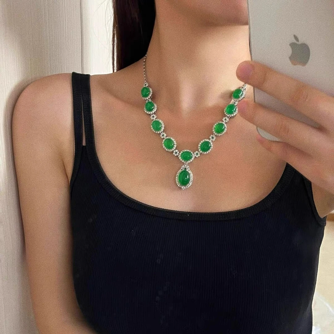 3520项链轻奢精品风华绝代翡翠项链