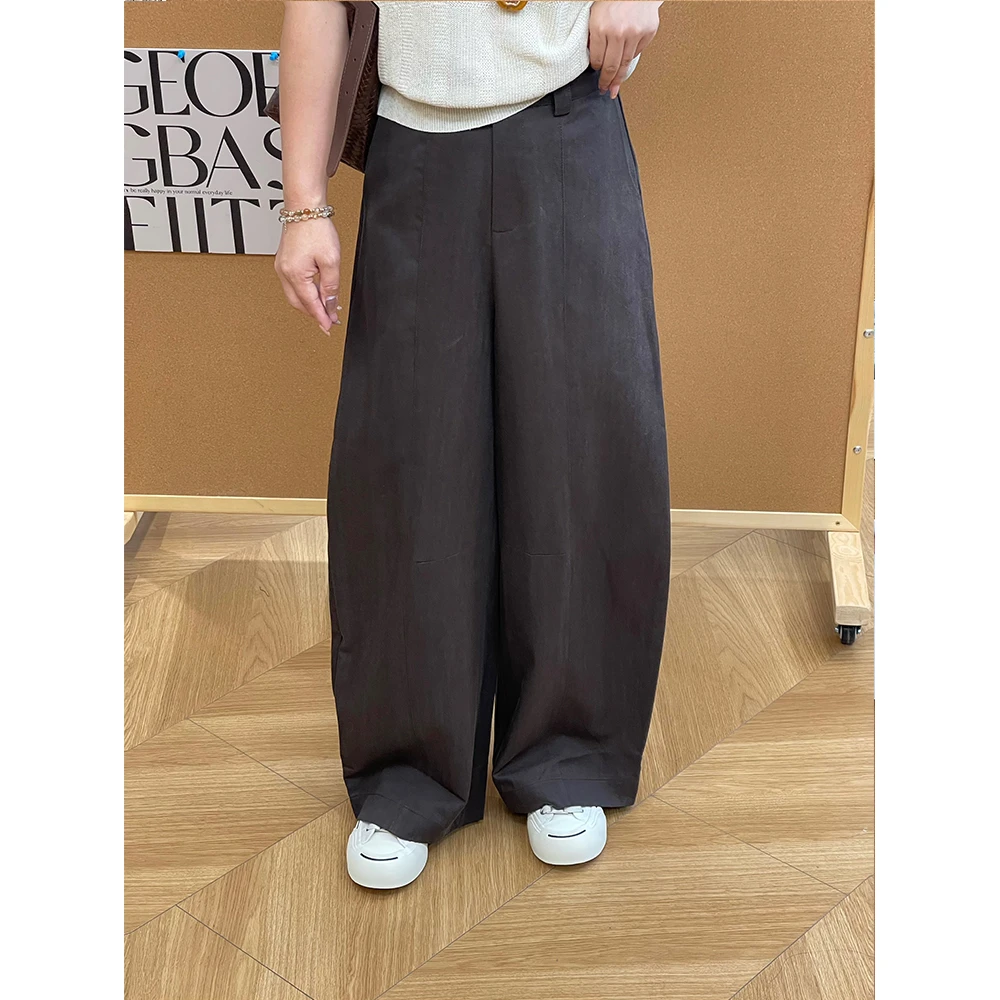 WenWen小个子2025秋季新款显瘦高腰阔腿裤垂感百搭休闲裤4224