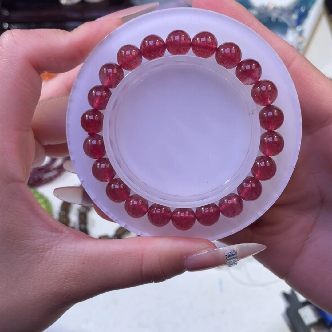 未镶嵌手链水晶鸽血红草莓晶8mm