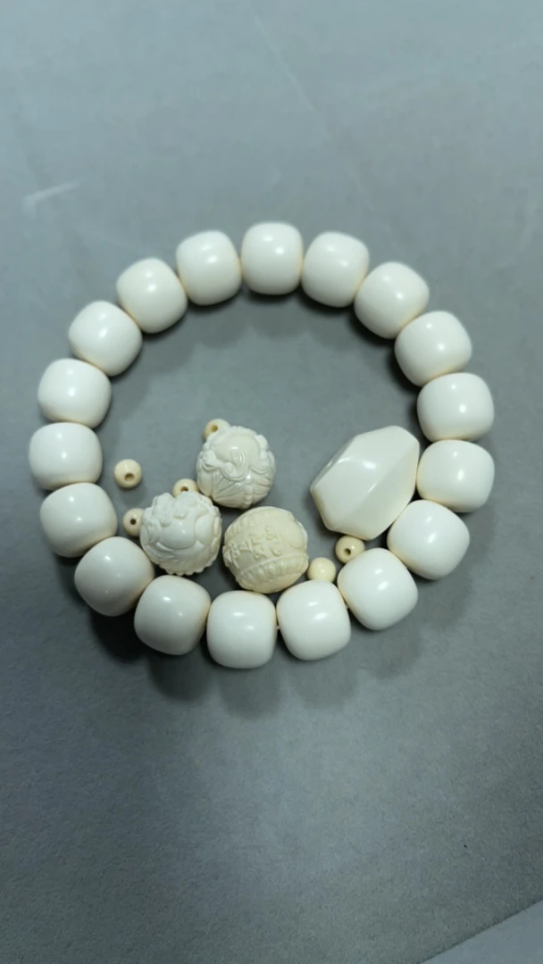 猛犸牙单圈加雕刻珠子