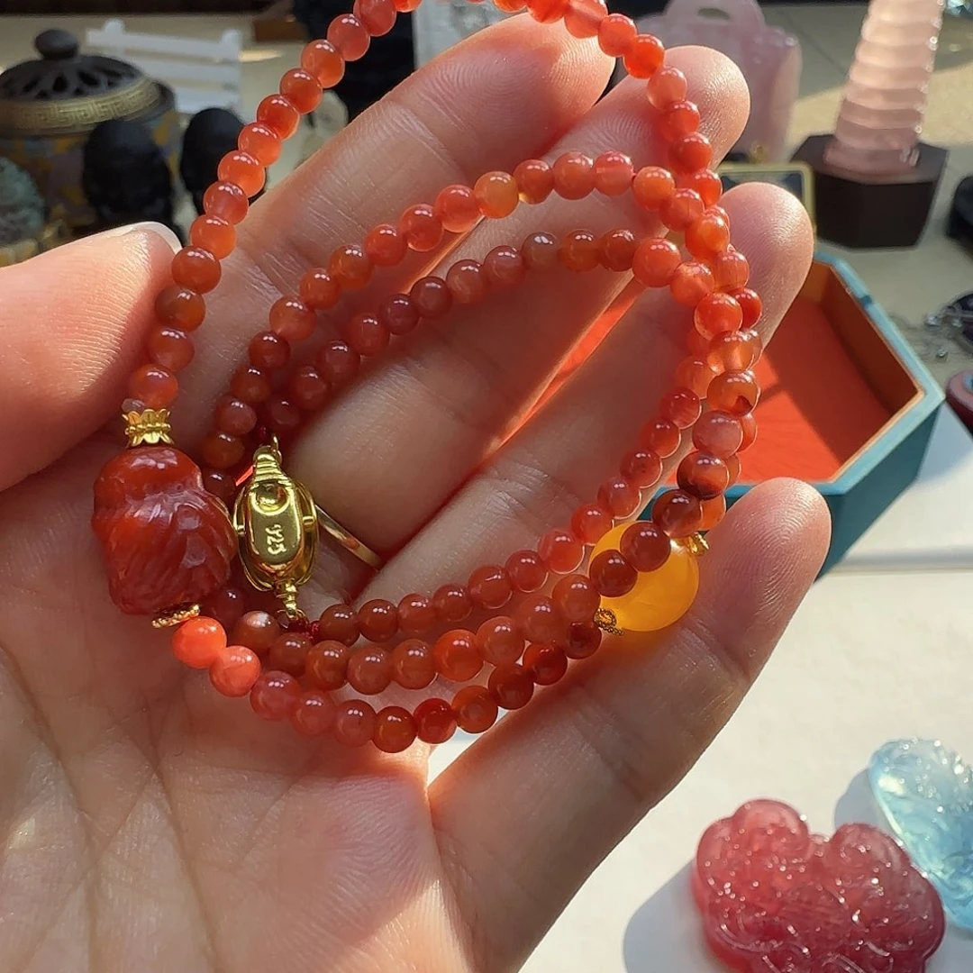 水晶手链未镶嵌&****代南红