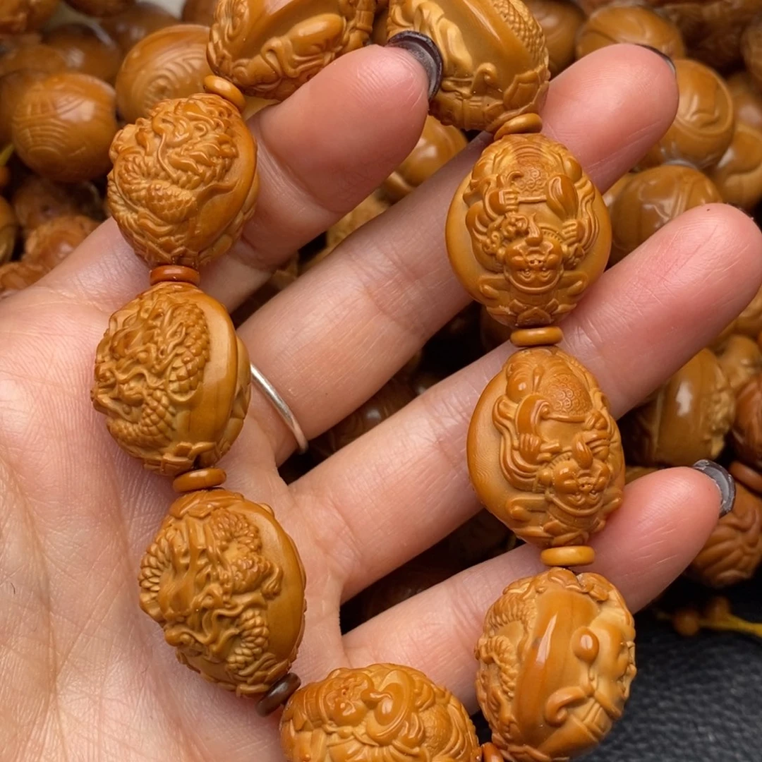 橄榄核手串1:89双面龙财神