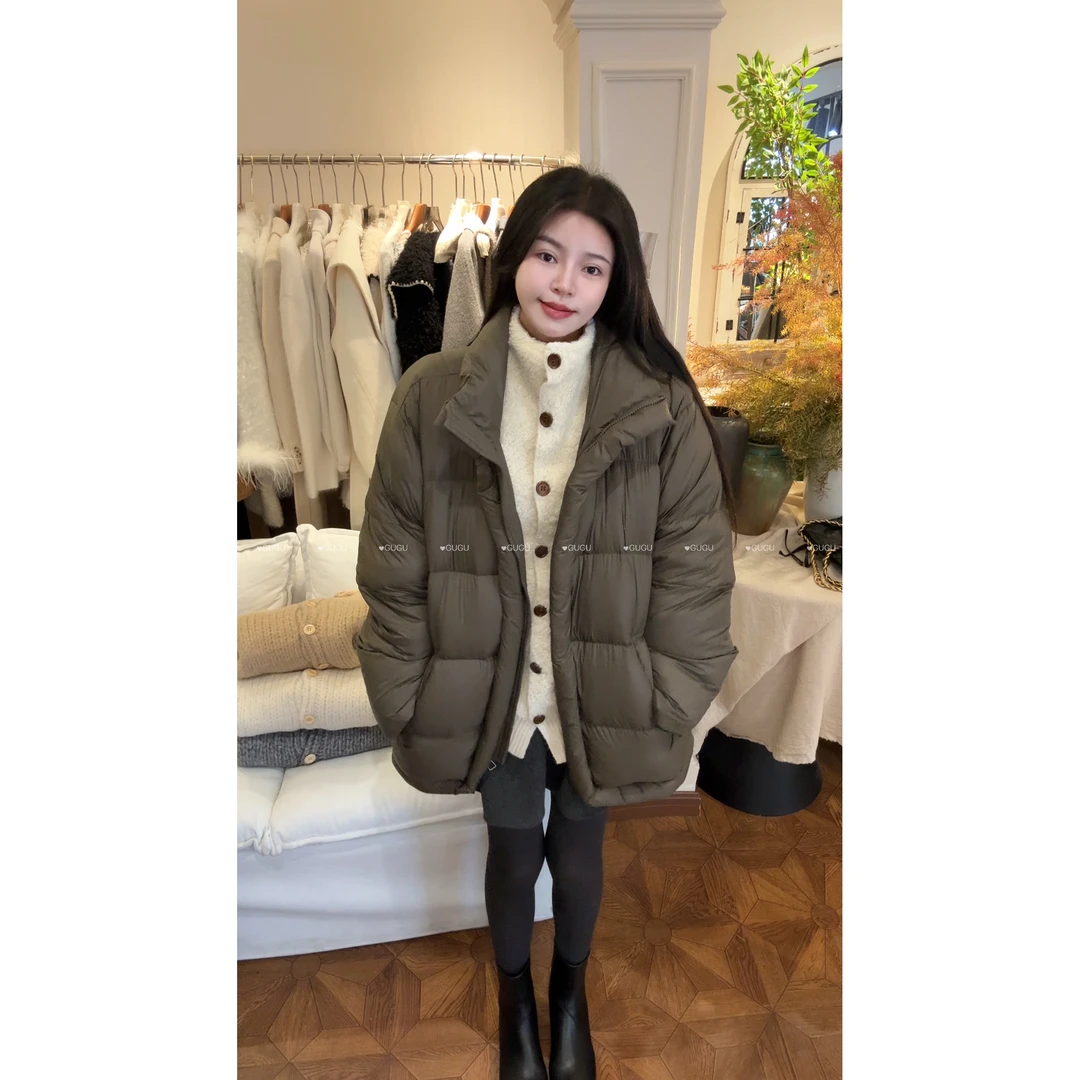 【古古】12.08【泡芙鹅绒】气质保暖鹅绒百搭宽松休闲羽绒服 G24256