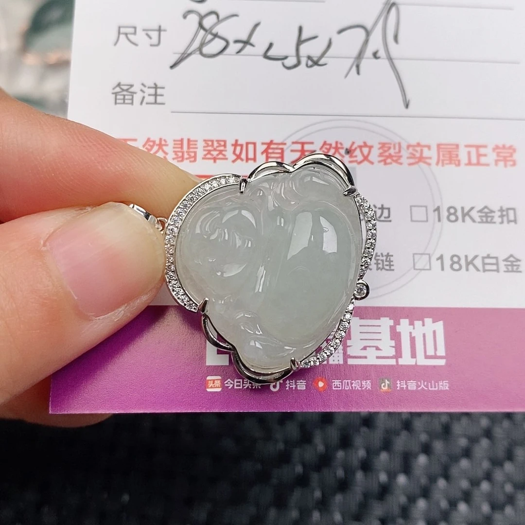 颈饰银S925镶嵌翡翠
