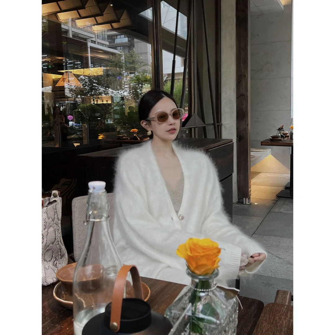 《云朵绒语 》nczz山羊绒羊毛拉绒巴洛克扣开衫