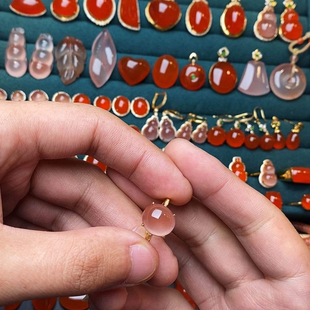 南红玛瑙银S925镶嵌戒指