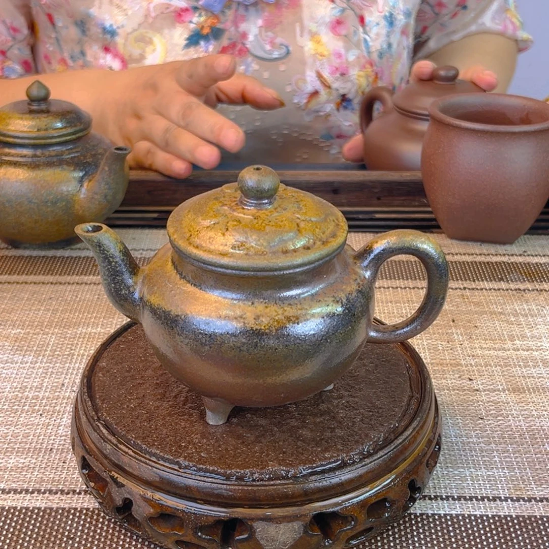 茶壶紫砂底槽清柴烧180cc