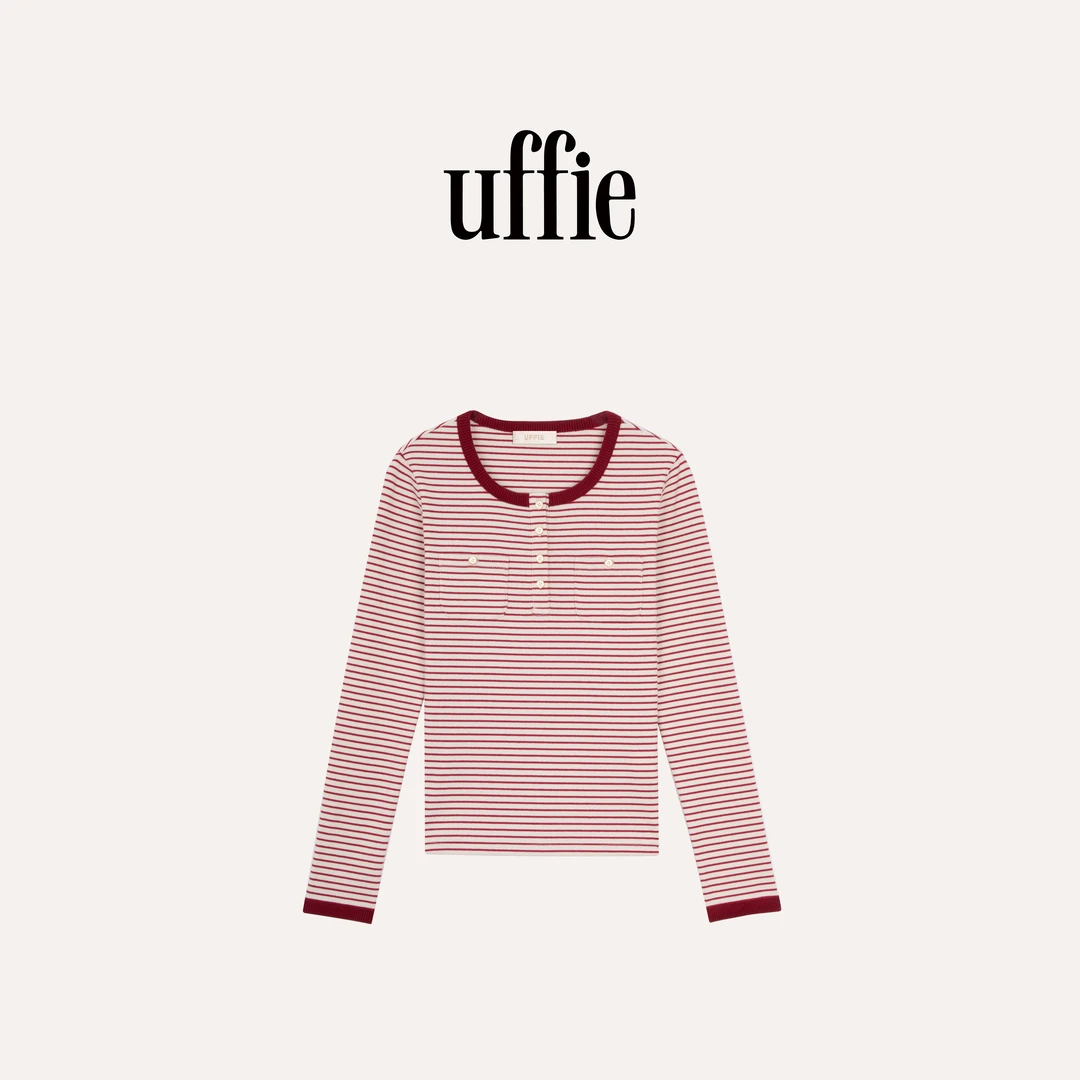 UFFIE于绘 莓果条纹上衣