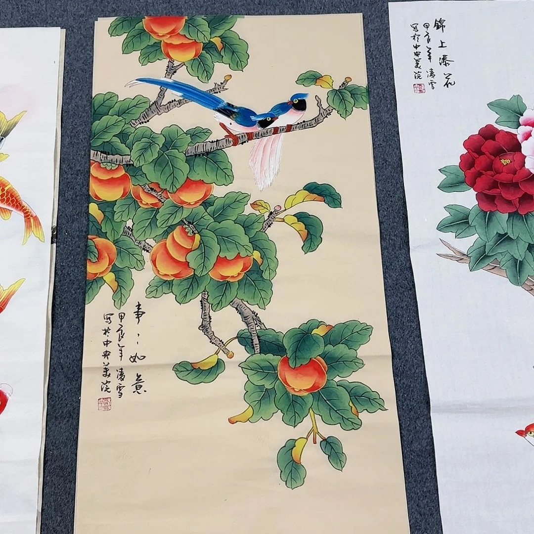 国画尺寸50X100手绘作品