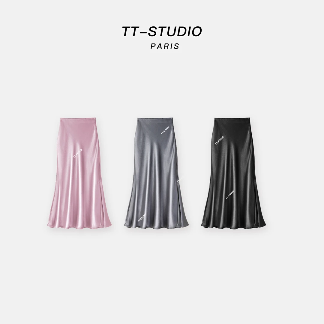 TT【仙气飘飘】100%三醋酸丝滑亲肤垂感半身裙TTK-197