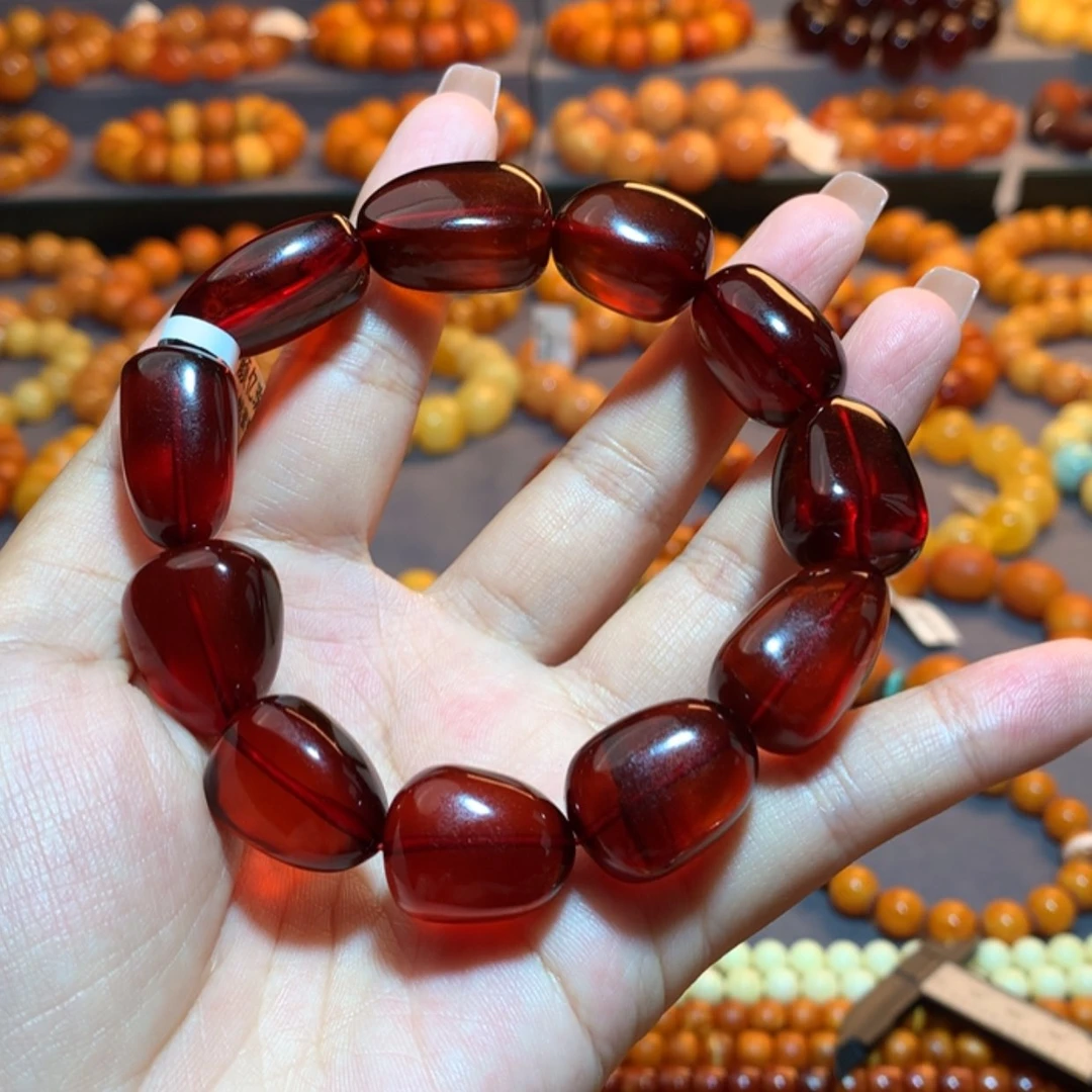 【闪购商品】手串血珀未镶嵌峰*蜜蜡手串