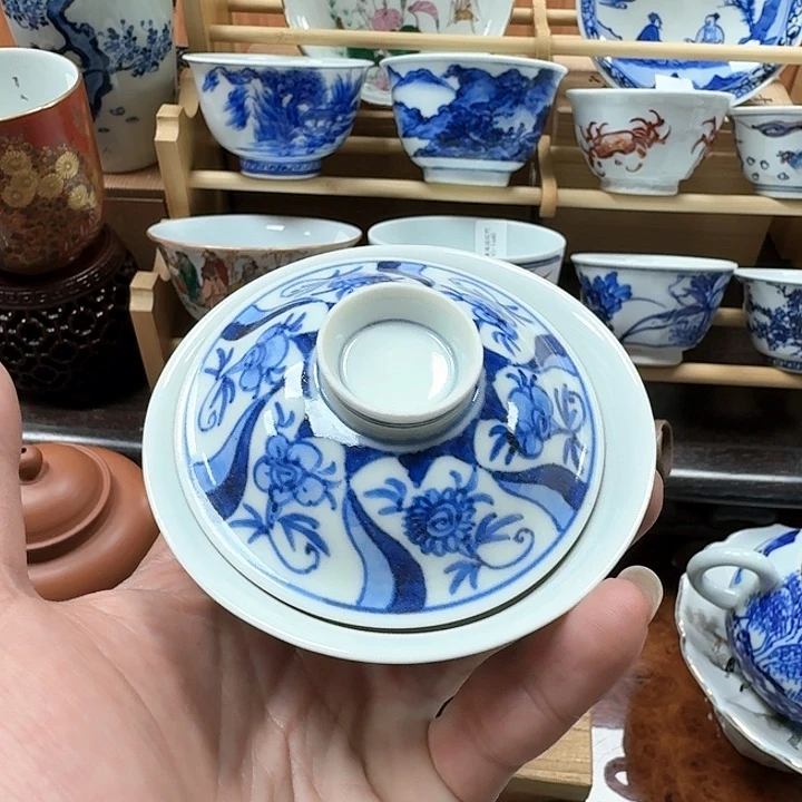 青花小容量盖碗茶具