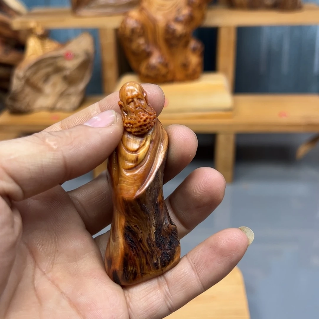 江***游木崖柏木摆件手把件