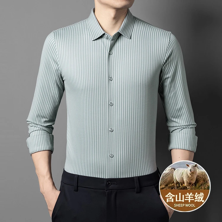 衬衫男装2025年秋季条纹男休闲风