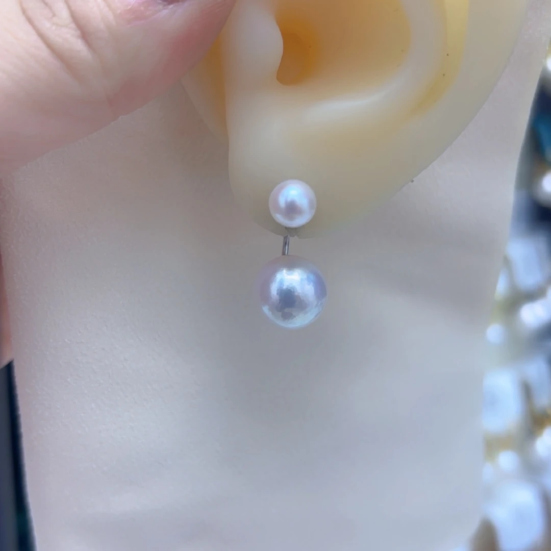 淡水珍珠耳饰银S925镶嵌