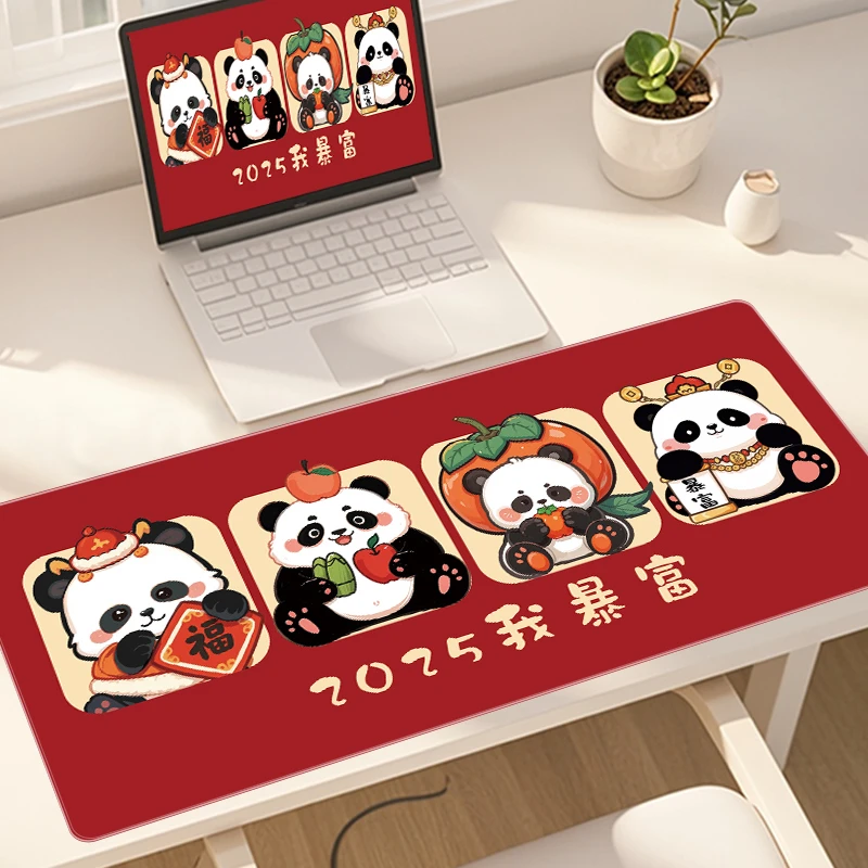 发财趣味文字鼠标垫超大号可爱办公电脑键盘学生学习书桌垫可定制