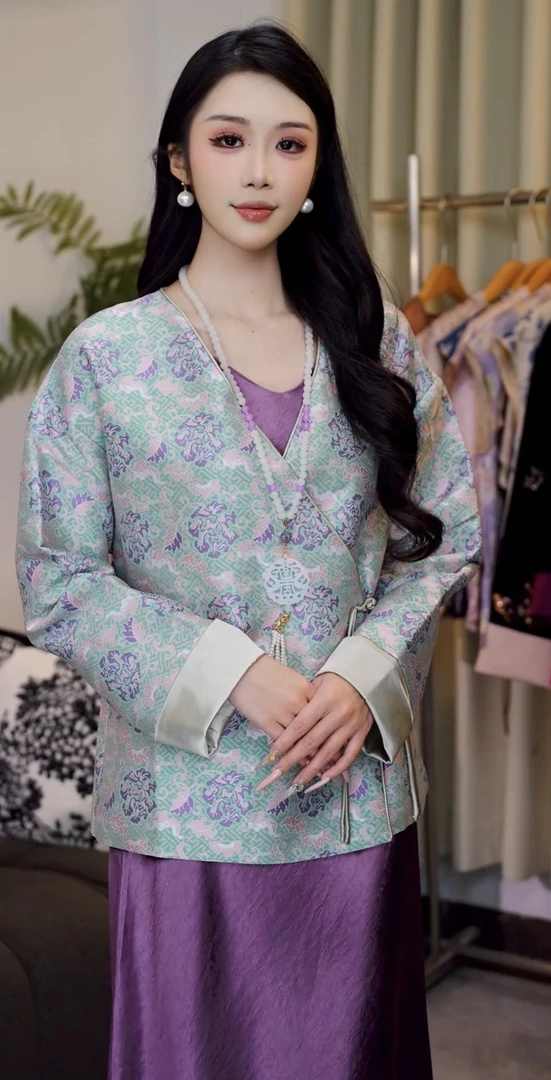 古法老料新中式外套时尚女装复古女装国风长袖外套1552