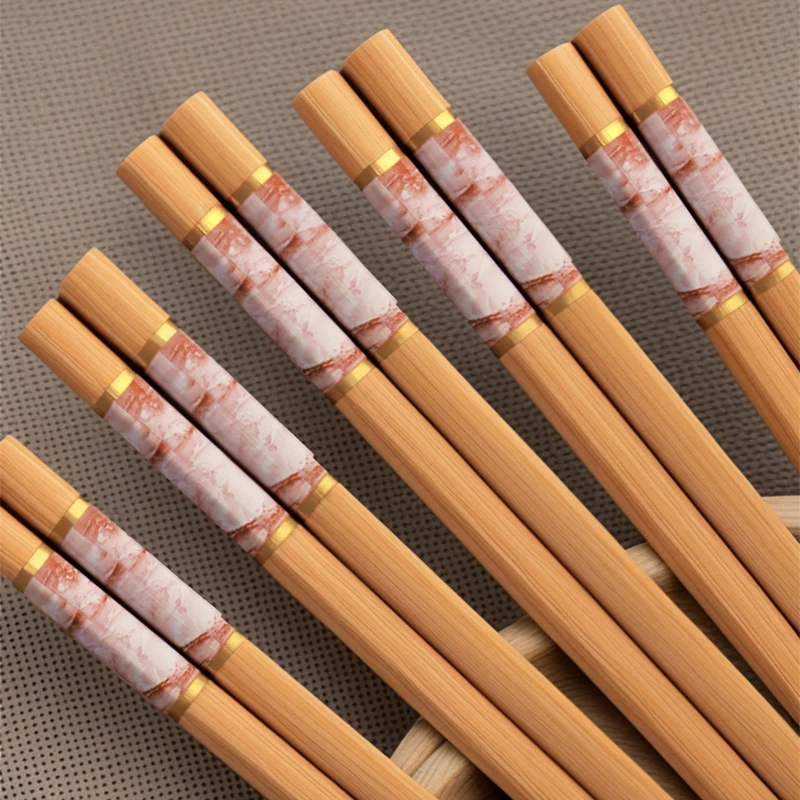 5双健康楠竹筷子新款高档耐高温成人不发霉一人一筷好夹防滑