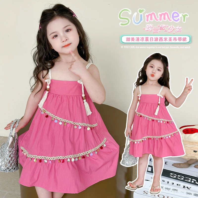 夏季时尚女童连衣裙2025新款舒适轻薄民族风洋气宝宝舒适轻薄穿搭