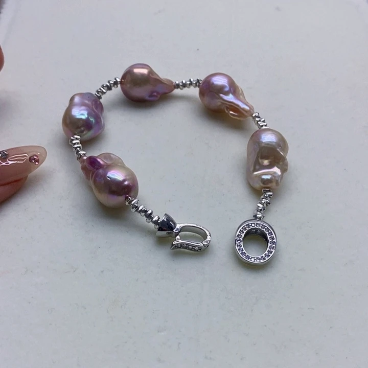 银S925镶嵌淡水珍珠耳饰