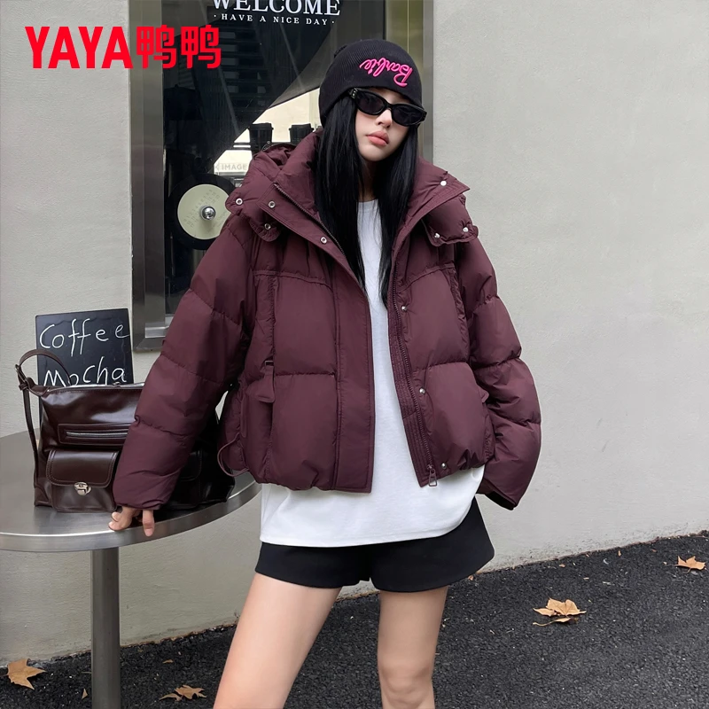 YAYA/鸭鸭2025冬季新品短款羽绒服女2025新款爆款